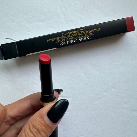 MAC Powder Kiss Velvet Blur Slim Stick - 889 Ruby Red - Picture 6 of 6